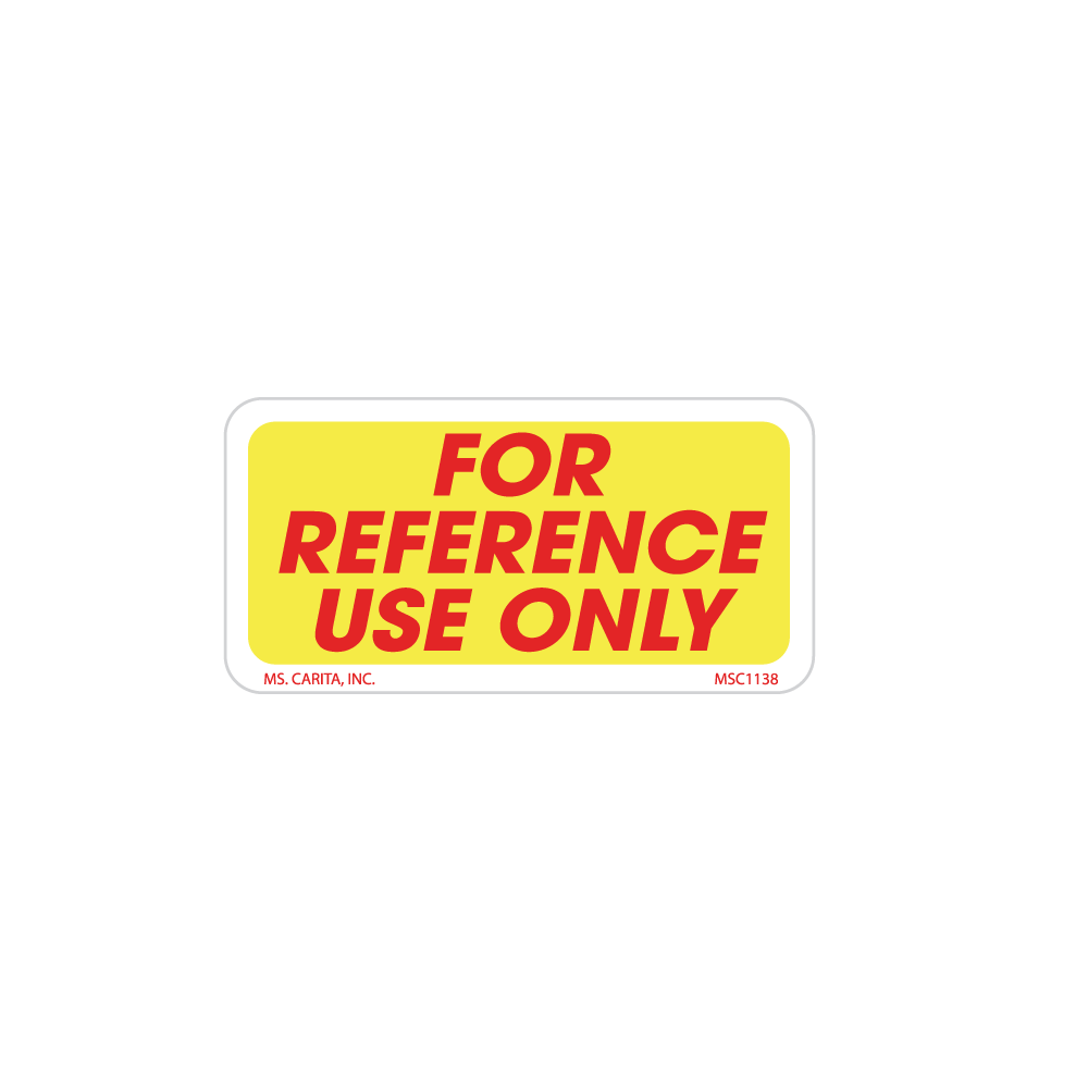 For Reference Use Only Labels, 1 Inch x 2 inch, 1000 per Roll – Ms