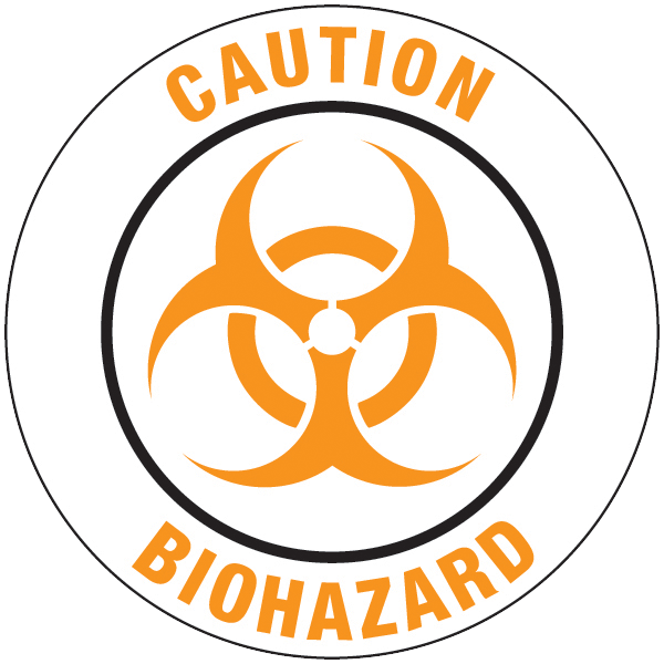 Caution Biohazard Floor Graphic - 8 Inch