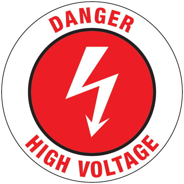 Danger High Voltage Floor Graphic - 8 Inch