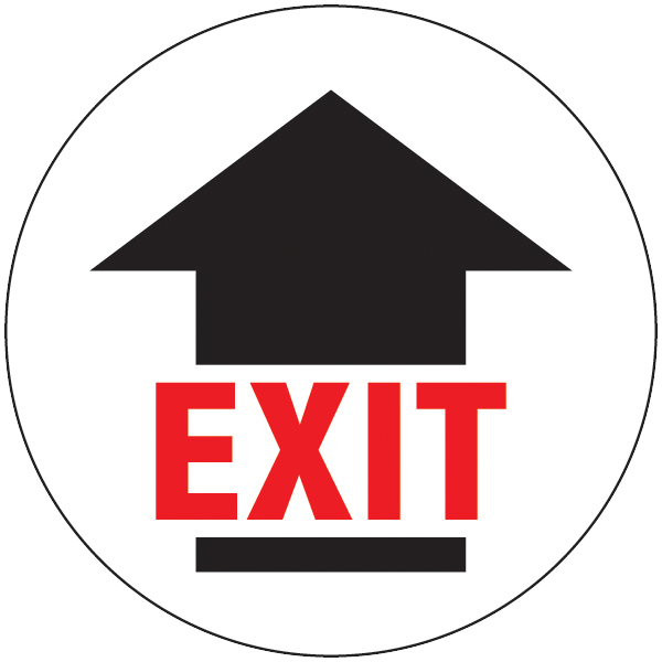 Exit with Arrow Floor Graphic - 8 Inches