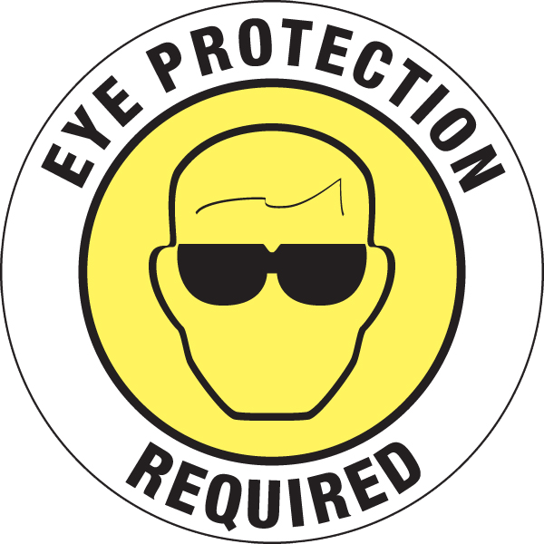 Eye Protection Required Floor Graphic - 8 Inch