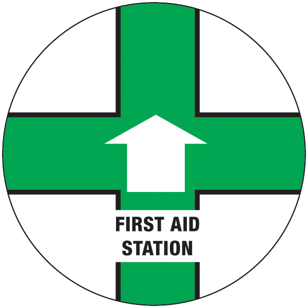First Aid Station Floor Graphic - 8 Inch