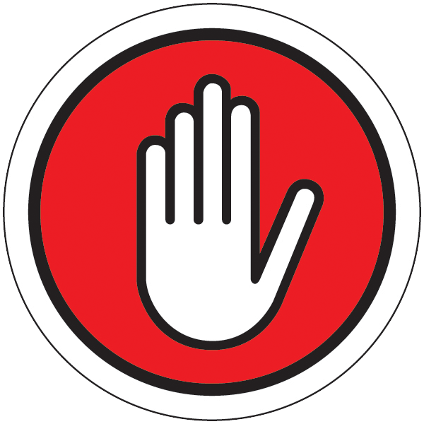 Halt Floor Graphic with Hand - 8 Inches