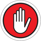 Halt Floor Graphic with Hand - 17 Inches