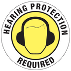 Hearing Protection Required Floor Graphic - 17 Inch