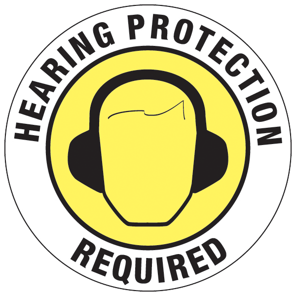 Hearing Protection Required Floor Graphic - 17 Inch