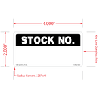 Stock Number Labels, 2 Inch x 4 Inch, 500 per Roll