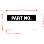 Part Number Labels, 2 Inches x 4 Inches, 500 per Roll