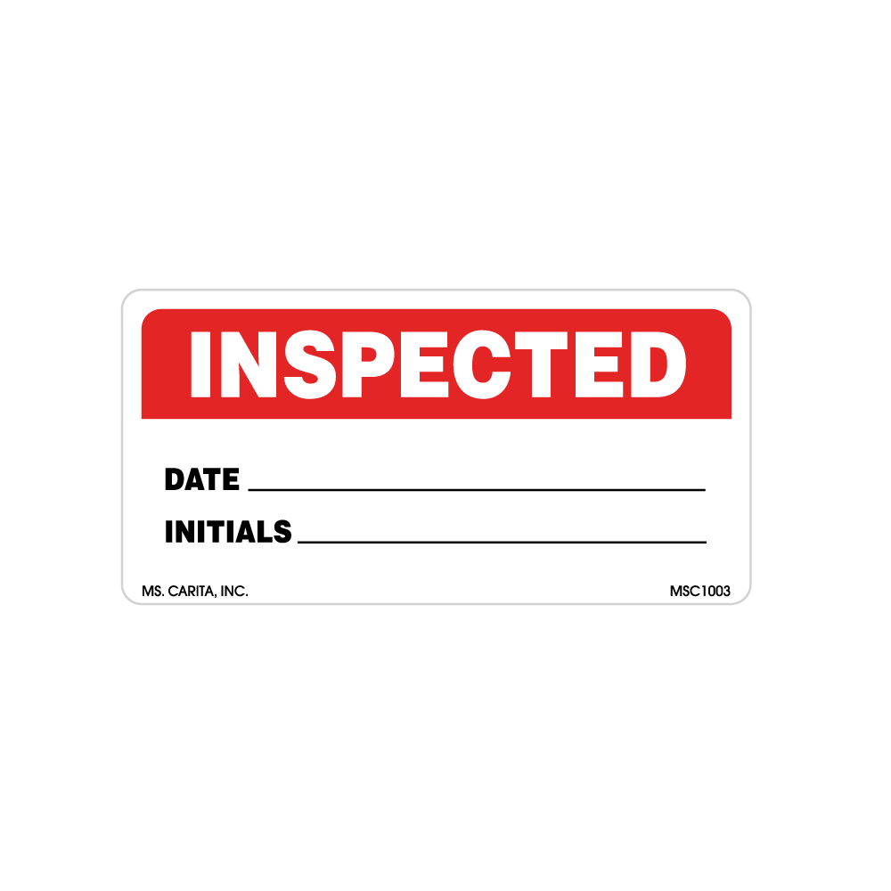 Inspected Labels, 2 Inch x 4 Inch, 500 per Roll – Ms. Carita