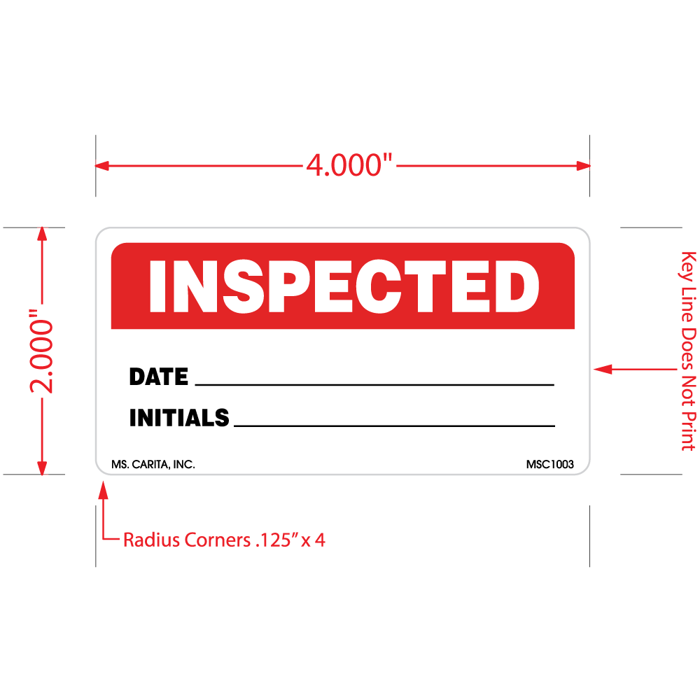 Inspected Labels, 2 Inch x 4 Inch, 500 per Roll
