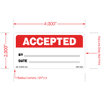 Red Accepted Labels, 2 Inch x 4 Inch, 1000 per Roll