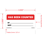 Has Been Counted Labels, 2 Inches x 4 Inches, 500 per Roll