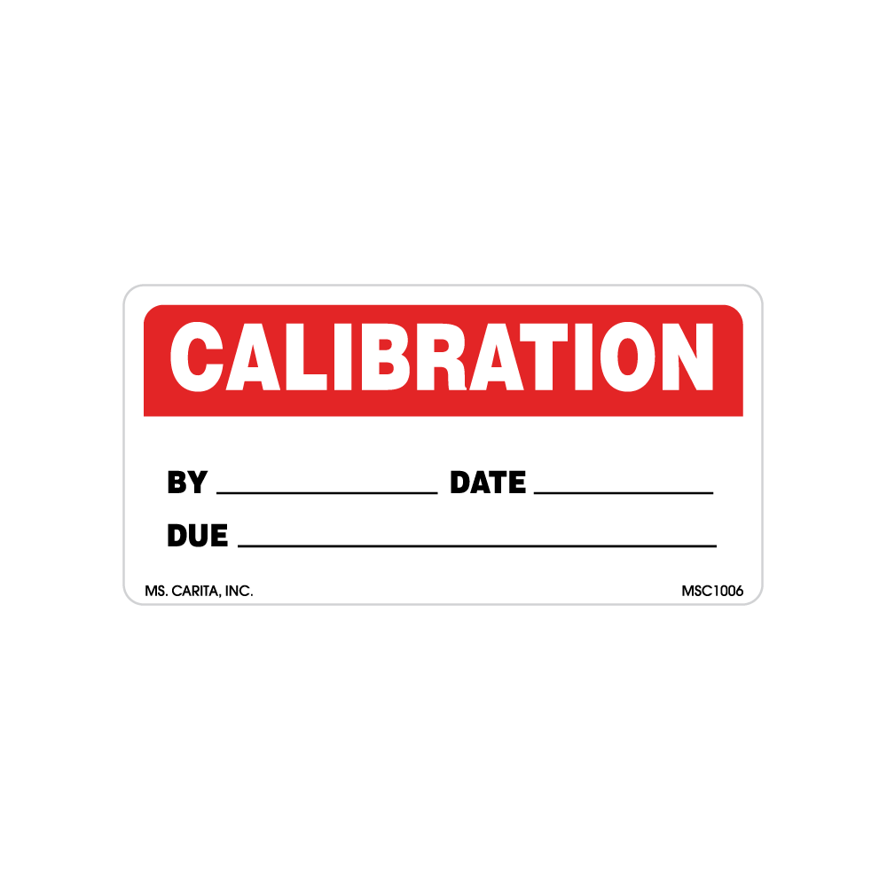 Calibration Label, 2 Inch x 4 Inch, 500 per Roll