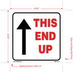 This End Up Labels, 4 Inch x 4 Inch, 500 per Roll