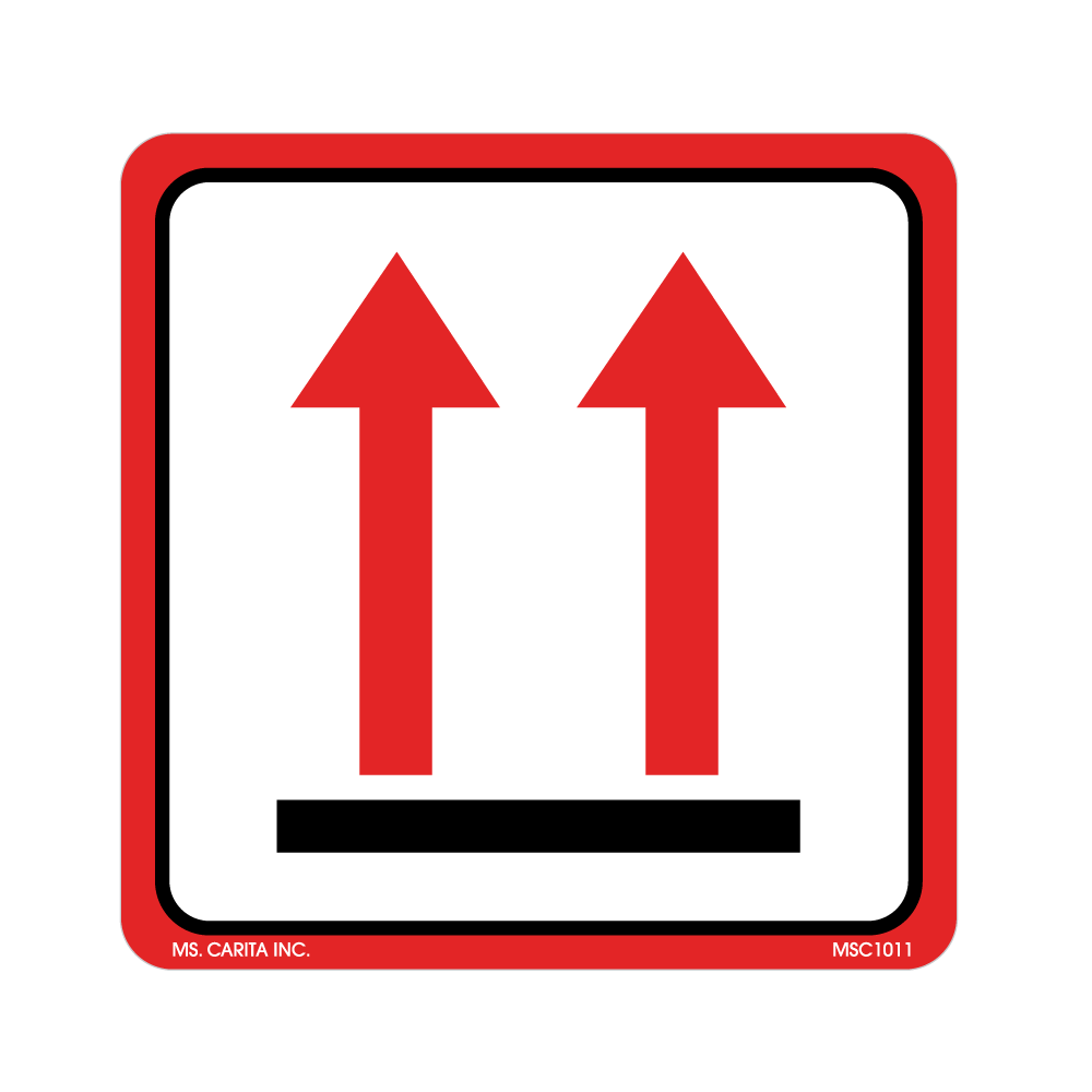 This End Up Labels - Arrows, 4 Inch x 4 Inch, 500 per Roll