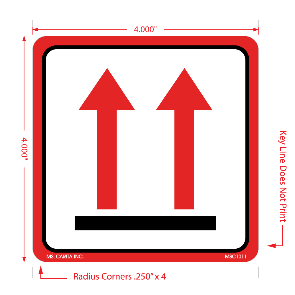 This End Up Labels - Arrows, 4 Inch x 4 Inch, 500 per Roll