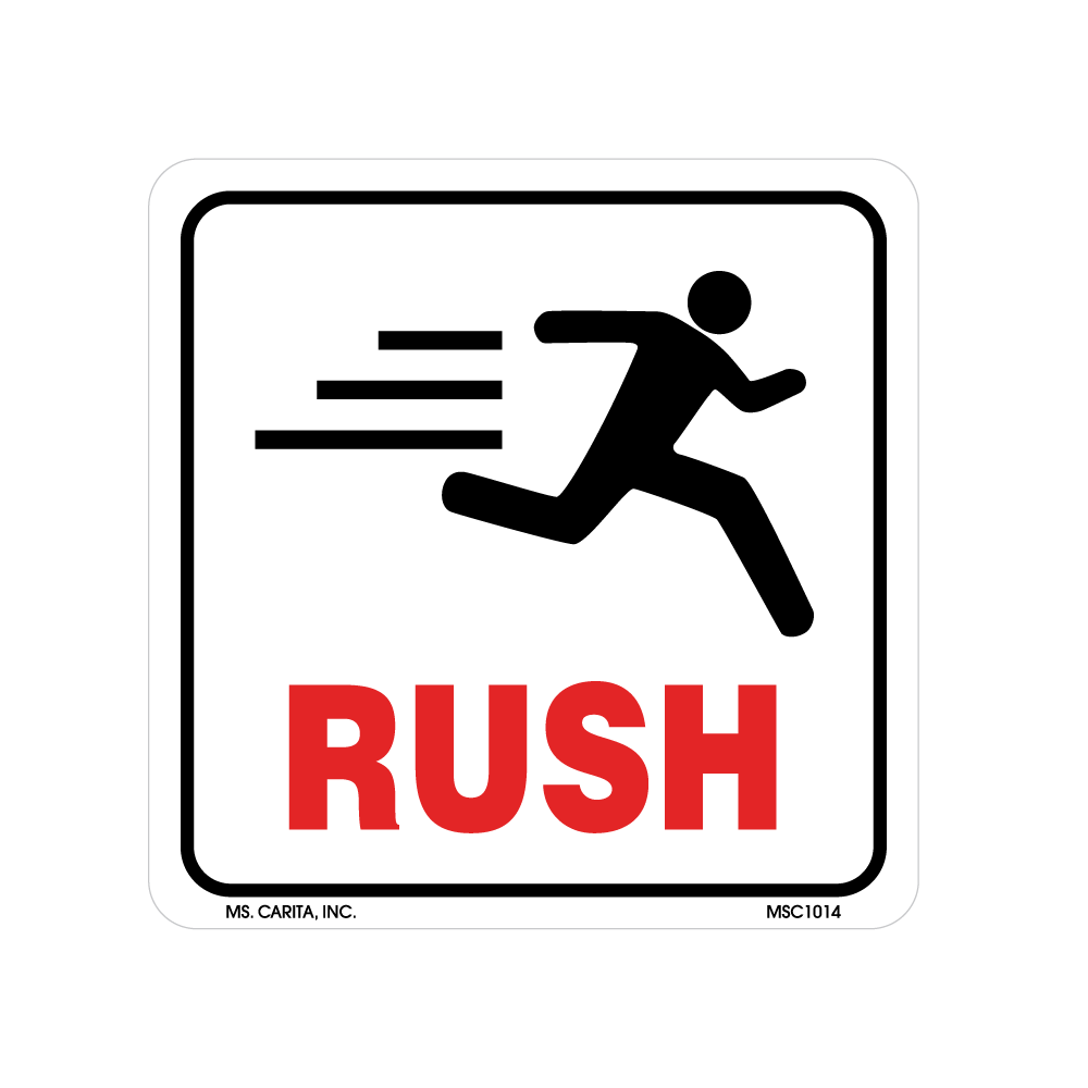 Rush Labels, 4 Inch x 4 Inch, 500 per Roll