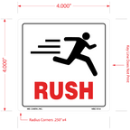 Rush Labels, 4 Inch x 4 Inch, 500 per Roll