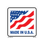 Made in the U.S.A Labels, 4 Inch x 4 Inch, 500 per Roll