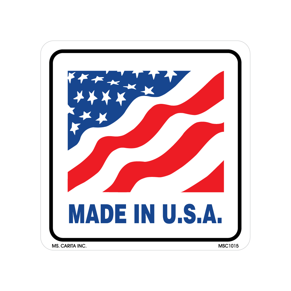 Made in the U.S.A Labels, 4 Inch x 4 Inch, 500 per Roll