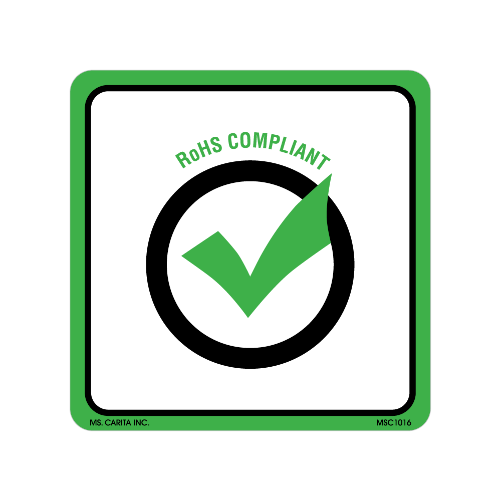 Roll of RoHS Compliant Labels, 4 Inch x 4 Inch, 500 per Roll