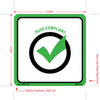 Roll of RoHS Compliant Labels, 4 Inch x 4 Inch, 500 per Roll