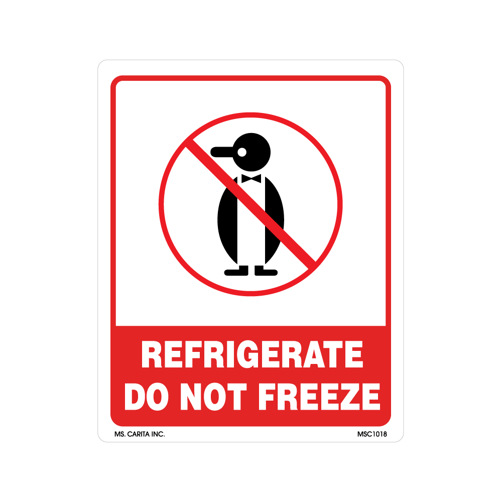 Refrigerate Do Not Freeze Labels, 5  Inch x 4 Inch, 500 per Roll