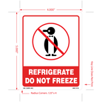 Refrigerate Do Not Freeze Labels, 5  Inch x 4 Inch, 500 per Roll