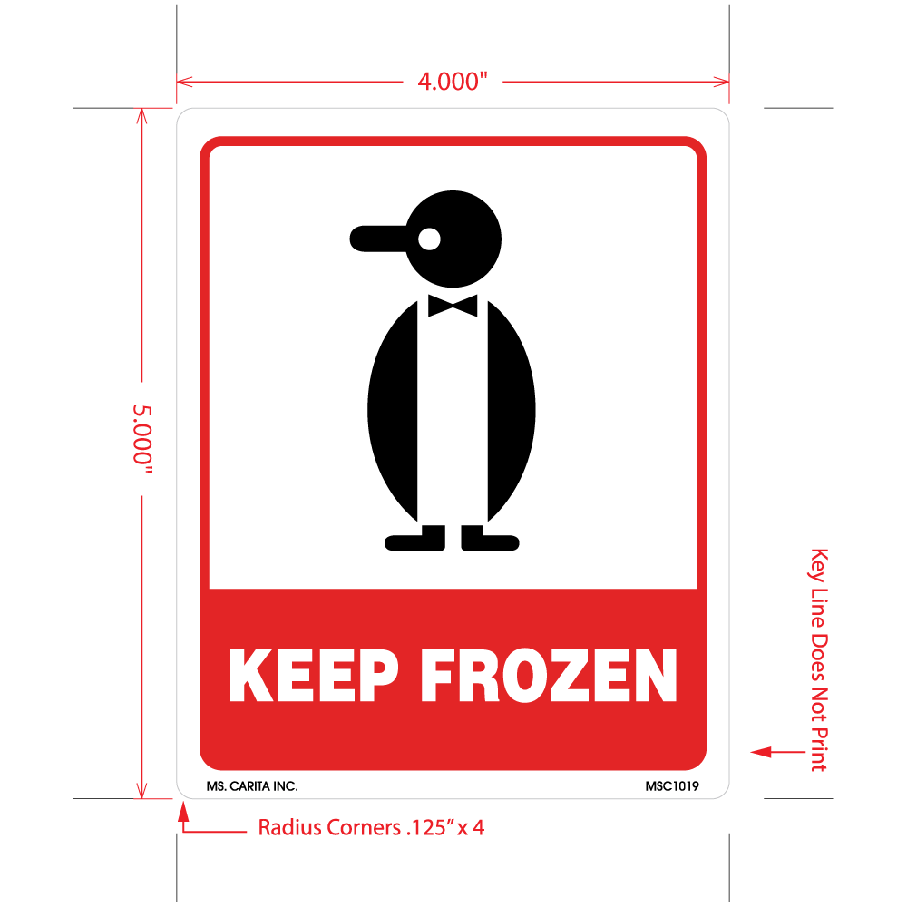Keep Frozen Labels, 5 Inches x 4 Inches, 500 per Roll