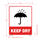 Keep Dry Labels, 5 Inch x 4 Inch, 500 per Roll