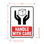Handle with Care Labels, 5.25 Inch x 4 Inch, 500 per Roll