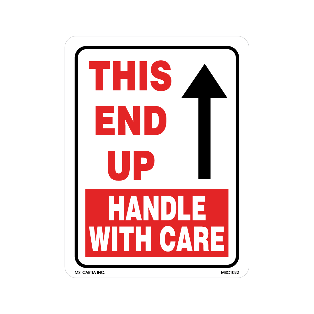 Handle with Care - This End Up Labels, 5.25 inch x 4 Inch, 500 per Roll
