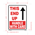 Handle with Care - This End Up Labels, 5.25 inch x 4 Inch, 500 per Roll
