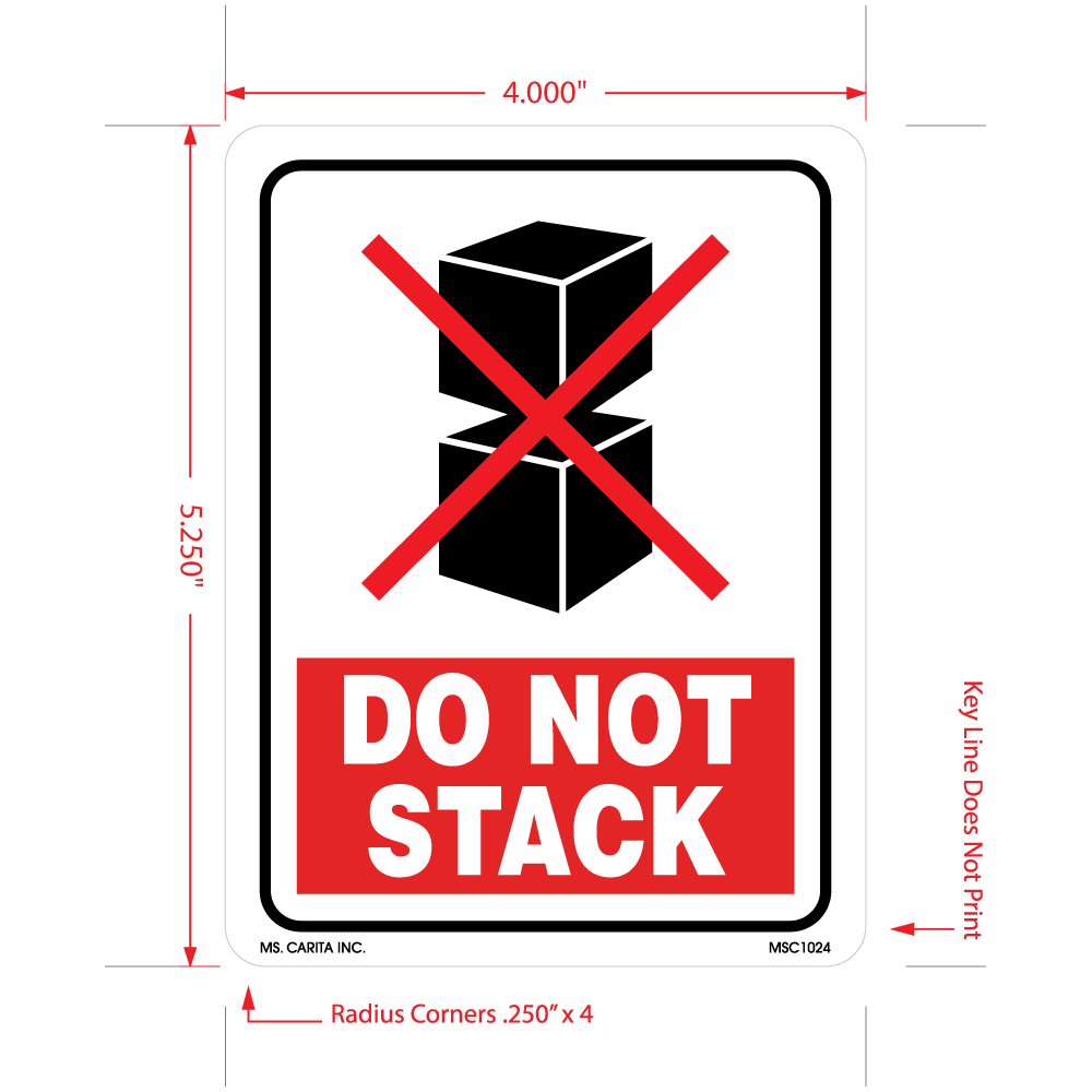 Do Not Stack Labels, 5.25 Inch x 4 Inch