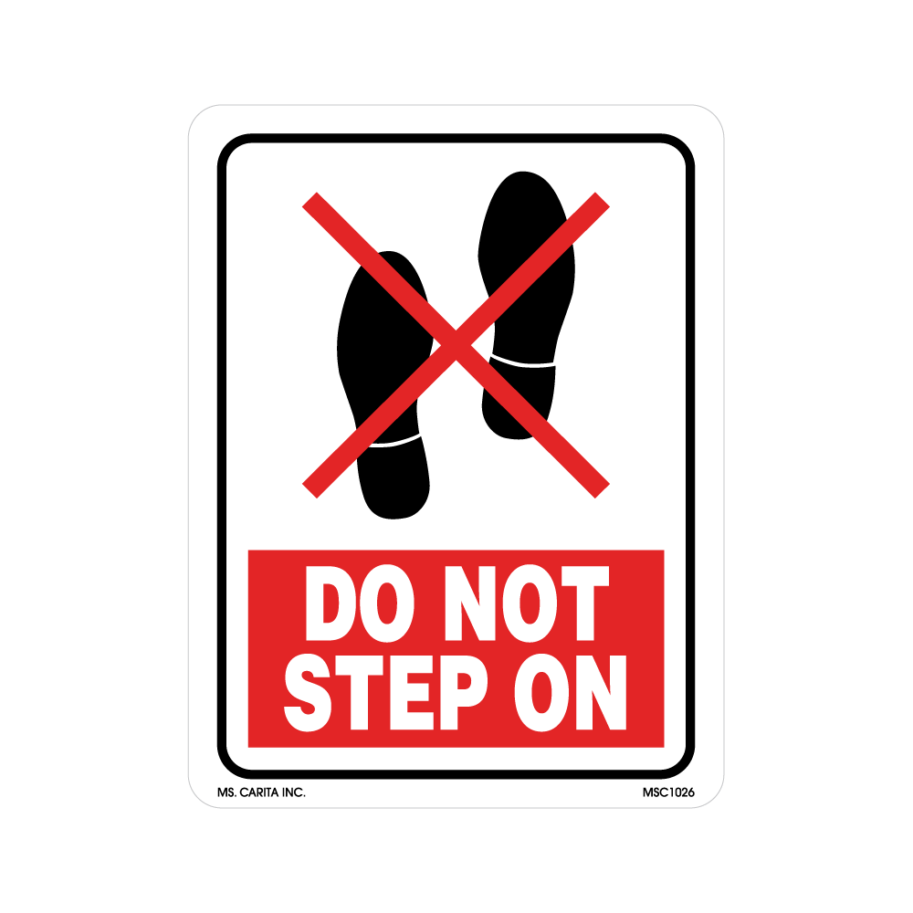 Do Not Step Sticker Decal, 5.25 Inch x 4 Inch