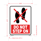 Do Not Step Sticker Decal, 5.25 Inch x 4 Inch