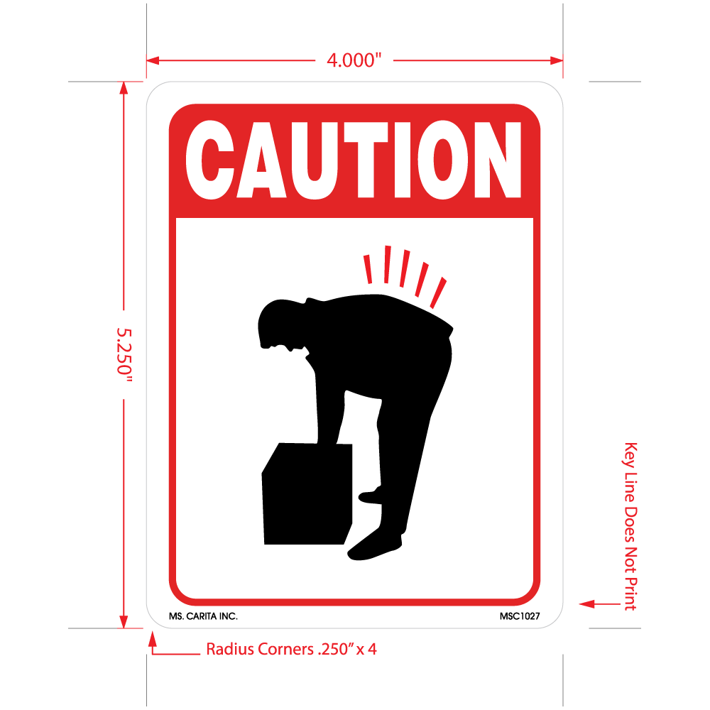 Caution Labels, 5.25 Inch x 4 Inch, 500 per Roll