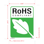 RoHS Compliant Labels with Leaf Mark, 5.25 Inch x 4 inch, 500 per Roll