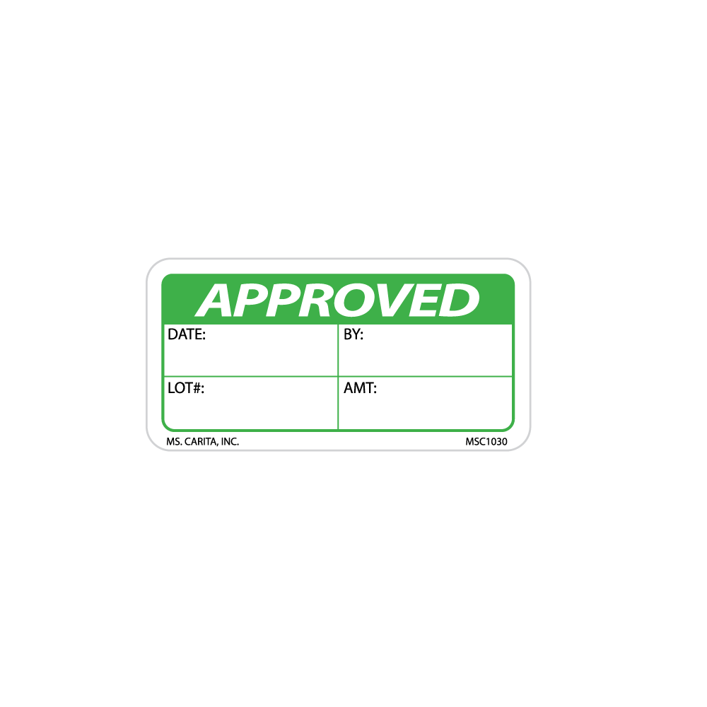 Approved Labels, 1 Inch x 2 Inch, 1000 per Roll