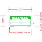 Released Labels, 1 Inch x 2 Inch, 1000 per Roll