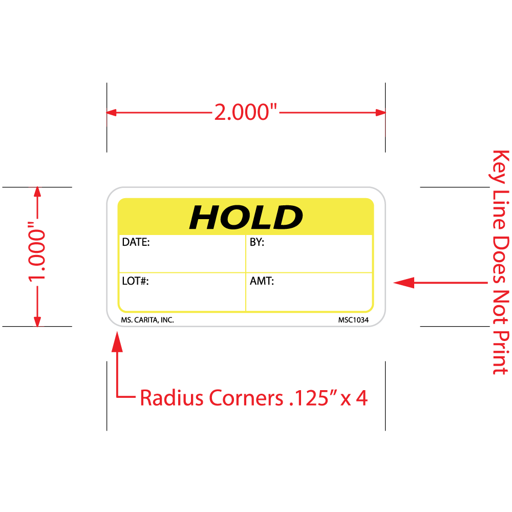 Hold Labels, 1 Inch x 2 Inch, 1000 per Roll