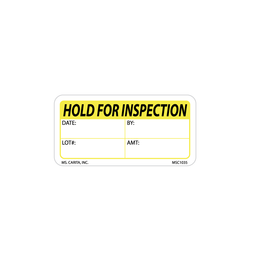 Hold For Inspection Labels, 1 Inch x 2 Inch, 1000 per Roll