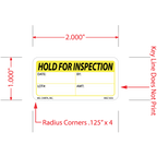 Hold For Inspection Labels, 1 Inch x 2 Inch, 1000 per Roll