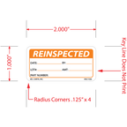 Reinspected Labels , 1 Inch x 2 Inch, 1000 per Roll