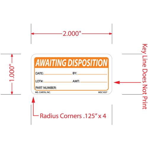 Awaiting Disposition Labels, 1 Inch x 2 Inch, 1000 per Roll