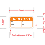 Rejected Labels, 1 Inch x 2 Inch, 1000 per Roll-MSC1039