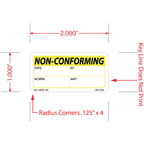 Non-Conforming Labels, 1 Inch x 2 Inch, 1000 per Roll