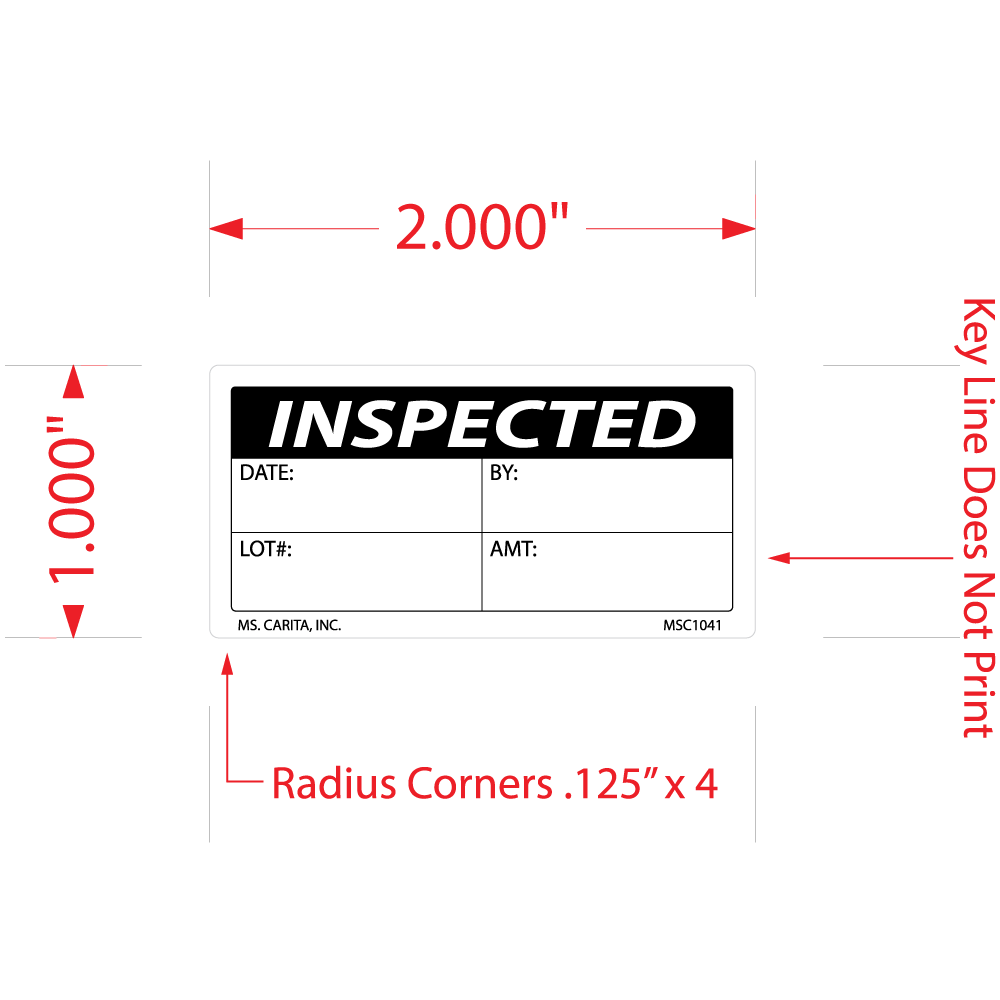 Inspected Labels, 2 Inch x 4 Inch, 1000 per Roll