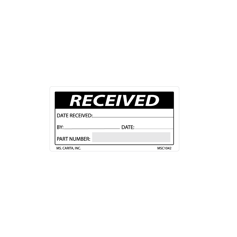 Received Labels, 2 Inch x 4 Inch, 1000 per Roll – Ms. Carita