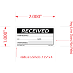 Received Labels, 2 Inch x 4 Inch, 1000 per Roll